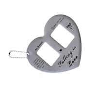 Qcbuegof Protective Double Grids Designs Heart-Shaped Photo Card Holder Key Chain for 1 Inch Photos Photocard Protective Covers Portable Photo Frame, silver, Eine Größe