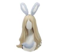 Qcbuegof Rabbit Ear Headband Rabbit Tail Soft Tail Beautiful Rabbit Ear Cover Halloween Cosplay Costume for Carnival Rabbit Ear Headband with Tail Betie Rear Halloween Cosplay