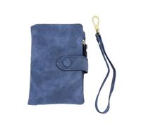 Qcbuegof Short Wallet for Women PU Leather Floral Print Credit Card Holder Wallets Money Pocket Coin for Various Occasions Coin Purse Pouch, light blue, Mass beauty