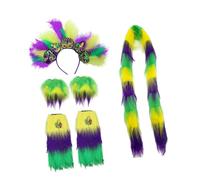 [Qcbuegof] Sparkling Sequin Carnival Costume Set for Party Role Play Comfortable Polyester Fabric Easy to Wear Party Outfits