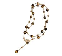 [Qcbuegof] Stainless Steel Sun Pendant Necklace with Natural Stones, Adjustable Clavicle Chain for Women, フリーサイズ, As described, No Gemstone