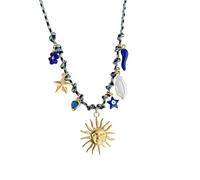 Qcbuegof Stylish Ocean Inspired Sea Starfish Pearl Necklace for Women with Robust Copper Designs and Unique Pendant Styles Sea Starfish Pendant Necklace, one size, As described, As described