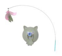 Qcbuegof Suction Cup Feathered Wand Toy Cats Hunting Indoor Entertainment Toy Cats The Chase Stick Cats Supply Cats Sports Toy