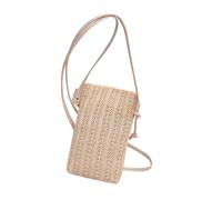 Qcbuegof Unique Solid Colour Straw Handbag with Hollow Fashion Shoulder Body Crossbody Mobile Phone Bag for Women Casual Beach Bag, Section 1, Eine Größe