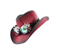 Qcbuegof Vintage Glasses Hat for Women Men Desperate Panama Roll Brims Cosplay Costume for Adults Themed Party Dress Up Party Headpiece