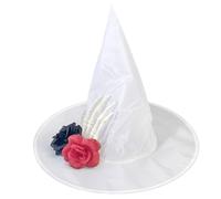 Qcbuegof Witch Hat for Halloween Party Skull Hand Wizard Cosplay Costume Accessory Headwear Masquerade Party Supply Catch Witch