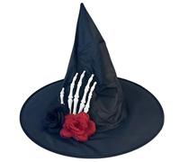 Qcbuegof Witch Hat for Halloween Party Skull Hand Wizard Cosplay Costume Accessory Headwear Masquerade Party Supply Catch Witch