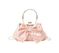 Qcbuegof Women's Evening Bag Bow Handbag Metal Kiss Lock Shoulder Bags with Chain Strap for Cocktail Wedding Party Prom Purse Elegant Party Handbag