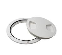 QccHieUs 12.7 Cm Black Boat Deck Plate for Unscrewing The Access Cover for Motorhomes, White