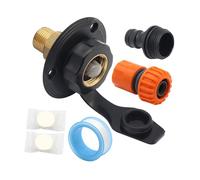 QccHieUs Fresh Water Inlet for RV with Check Valve. Directly Replace The 3/4 NH Fitting with A 1/2 NPT Fitting for RVs, Black
