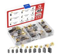 QCDENG 40PCS Electric Motor Carbon Brushes Replacement Repair Tool Set,10 Different Sizes Graphite Carbon Brush for Motor