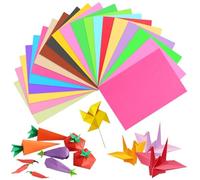 Qcdou 100 Sheets Coloured Paper, A4 Origami Paper 70gsm 20 Assorted Colours