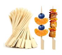 Qcdou 200 Pcs 12 cm Bamboo Skewers, Cocktail Sticks,Wooden Skewers, Fruit Skewer Sticks, Fruit Kebab Sticks for Children, Kebab Skewer for Barbeque, Kebabs, Cocktails, Fruits, Buffets Party