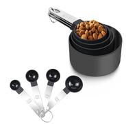 Qcdou 8 Piece Measuring Cups and Spoons Set, Stackable Cup Measurements Set