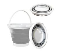 Qcdou Collapsible Bucket, 3L Plastic Portable Foldable, Small, with Handle, Cleaning Mop Car Wash, Space Saving, Water Bucket for Fishing, Camping, Travelling(B)