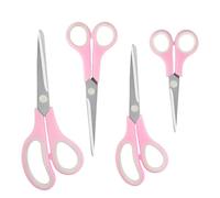 Qcdou Scissors, 4 Pack Heavy Duty Stainless Steel Scissors, Sharp Thick Blades, Comfort Grip Handles, Ambidextrous, Home Essentials, for Home, School, Offices(Pink)