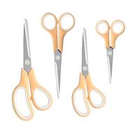 Qcdou Scissors, 4 Pack Heavy Duty Stainless Steel Scissors, Sharp Thick Blades, Comfort Grip Handles, Ambidextrous, Home Essentials, for Home, School, Offices(Orange)