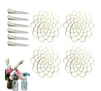 QCDZSW Auxiliaryn Stainless Steel Floral Grid Organizer, Flower Arrangement Holder Plant Flowers Stem Grids Holder Insert for Vase Stems Bouquets(5 inches 4 gold)
