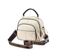 QCDZSW Bousalutend Crossbody Bag, Adjustable Wide Shoulder Strap Leather Shoulder Bag, Small square handbag, Classic Multifunctional Compartments(Beige)