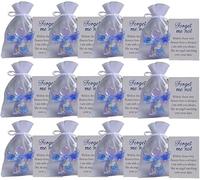 QCDZSW Forget Me Not Dried Flower Angel Keepsake, Guardian Angel with Sympathy Card & Organza Bag, Long Distance Relationship Keepsake with Sympathy Card(12pcs)