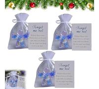 QCDZSW Forget Me Not Dried Flower Angel Keepsake, with Organza Bag and Sympathy Card, Memorial Pocket Hug Token, Mini Resin Guardian Angel Figurine(3pcs)