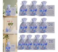 QCDZSW Forget Me Not Dried Flower Angel Keepsake, with Organza Bag and Sympathy Card Mini Resin Guardian Angel Figurine for Loss of Loved One Remembrance(10)