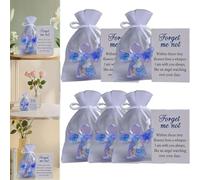 QCDZSW Forget Me Not Dried Flower Angel Keepsake, with Organza Bag and Sympathy Card Mini Resin Guardian Angel Figurine for Loss of Loved One Remembrance(5)