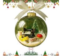 QCDZSW Holiday Sewing Snow Globe Ornament, Personalized Quilter Christmas Keepsake, for Quilter, Seamstress Acrylic Ornaments Xmas Tree Decor Sewing Glass Christmas Tree Keepsakes(Green,1 PCS)