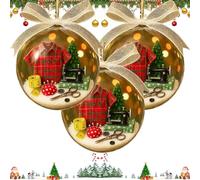 QCDZSW Holiday Sewing Snow Globe Ornament, Personalized Quilter Christmas Keepsake, for Quilter, Seamstress Acrylic Ornaments Xmas Tree Decor Sewing Glass Christmas Tree Keepsakes(Red,3 PCS)