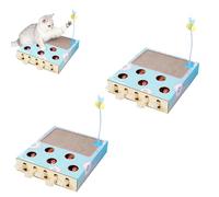 QCDZSW Whack Attack Cat Toy, Wooden Whack A Mole Cat Toy, Funny Cat Scratching Board Corrugated Cardboard Toy for All Ages Exercise Puzzle Relieve(2Pcs)