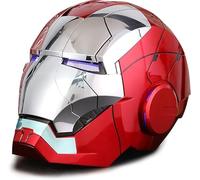 QCFGJBJK Wearable Iron Helmet with Eyes Glow Voice, Touch and Remote Control Cool Stuff Super Hero Mask Cosplay Costume Suits Amazing Helmets hot Toys Masks for Adults for Age 12+ Years Old