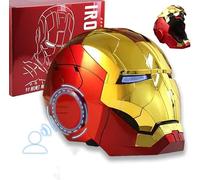 QCFGJBJK Wearable Iron Helmet with Eyes Glow Voice, Touch and Remote Control Cool Stuff Super Hero Mask Cosplay Costume Suits Amazing Helmets hot Toys Masks for Adults for Age 12+ Years Old