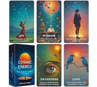 QCFQCF Cosmic Oracle Cards Age 2+, Universe Message Oracle Cards for Beginners, Inner Strength, Spiritual Guidance Oracle Deck, Universal Wisdom for Daily Use, Readings, and Meditation
