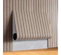 QCHAOLI 3D Self Adhesive Wood Slat Panels - Peel & Stick Waterproof PVC Wallpaper for Walls and Ceilings - Easy to Install Decorative Wooden Slat Wall Panels(Oak)