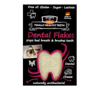QCHEFS Dental Flakes Cats | Cats Dental Care Snack | Chews against Bad Breath & Gingivitis | Scaler | Dogs treat | Cheese - naturally antibacterial