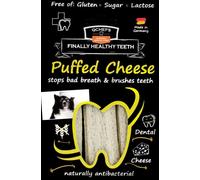 QCHEFS Puffed Cheese| Dogs Dental Care Snack | Chews against Bad Breath & Gingivitis | Scaler | Dogs treat | Cheese - naturally antibacterial