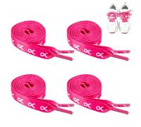 Qchengsan Breast Cancer Awareness Shoelaces,Pink Ribbon Shoe Laces for Sneakers,Shoe Strings for Football Runners Sneakers, 2 Pairs / Rose, 45 x 0.4 inches