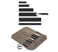Qchengsan Chef Knife Roll Bag with Knife Edge Guards Set,Universal Knife Sheath Guard Blade Cover or Sleeves for Chef Traveling,Non-BPA,Gifts for Men Dad Father