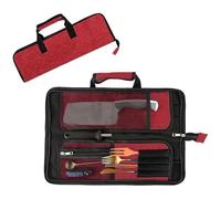 Qchengsan Chef's Knife Roll Bag, Heavy Duty Oxford Knife Bag, Portable 13 Slot Chef Knife Case, Multi-Function Cutlery Knives Pouch Holder Knife Wrap Wallet Tool Roll