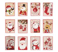 Qchomee 12Pcs Christmas Musical Greeting Cards Blank with Envelope Santa Tree Reindeer Sound Card New Year for Xmas, Wedding Invitation, Birthday
