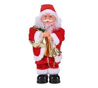 Qchomee Christmas Father Santa Decor Musical Figures Free Standing Electric Dolls Dancing Singing Saxophone Bells Funny Plush Claus Indoor Xmas Home Ornament, One Size