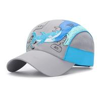 Qchomee Kids Lightweight Sun Hat Quick Dry Baseball Cap Airy Mesh UV Protection Cover Football Caps Outdoor Sports Adjustable Buckle Hat Boys Age 5-10 Years (UK, Age, 5 Years, 10 Years, Grey Shark)