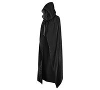 Qchomee Long Hooded Cloak Cape Velvet Halloween Vampire Cosplay Costume Party Dracula Devil Cape Fancy Dress Costume Witch/Wizard Cloak Drama Stage Props for Adults Teenager Mens Womens