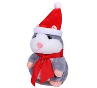 Qchomee Talking Hamster Toy Repeats What You Say Electronic Noding Pet Plush Sound Recording Doll For Boys Girls Christmas Birthday New Year's