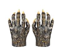Qchomee Werewolf Gloves For Men Women Halloween Horrific Demon Zombie Devil Beast Gloves Latex Wolf Claws Paws Mittens Halloween Party Cosplay Hand Masquerade Costume Props Fancy Dress Accessory