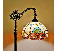 QCKDQ Tiffany Style Floor Lamp, Arched Style Stainted Glass Reading Standing Lamp, Minimalist Postmodern Ins Fishing Light for Commode Bedroom Living Room Table, 30Cm,B