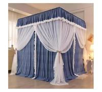 QCKNKMGG Bed Curtain Net Bed Canopy Mosquito Net With Bracket 4-Corner 2-Layer Multicolor Multiple Sizes 3 Pcs(Blue,3)