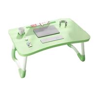 QCKNKMGG Portable Laptop Bed Table, Adjustable Foldable Lap Bed Tray Table Multi 2Sizes Cup Holder Desk for Study(Green,60 * 40 * 28cm)