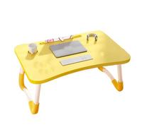 QCKNKMGG Portable Laptop Bed Table, Portable Foldable Adjustable Lap Bed Tray with Cup Holder Multicolor Multiple Sizes(Yellow,70 * 48 * 28cm)