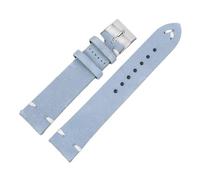 QCKNKMGG Vintage Matte Watch Strap Suede ， Retro Suede Replacement Watch Strap Stainless Steel Buckle Multicolor Multiple Sizes(Blue-white,18mm)